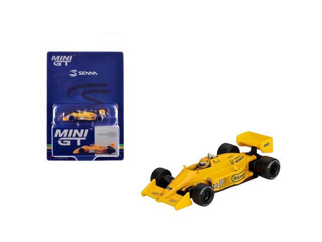 Lotus 99T #12 Ayrton Senna Winner F1 'Monaco GP' (1987) with Driver Figure Limited Edition 1/64 Die Cast Model Car by Mini GT