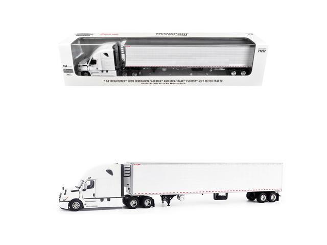 2025 Freightliner Cascadia Gen-5 Tractor w/Sleeper & Refrigerated Trailer Winter White 1/64 Diecast Model by Diecast Masters