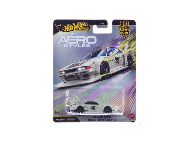 Nissan Skyline GT-R (R32) LB-Kaido Works RHD #58 White with Gray Stripes 'Aero Styles' Series Diecast Model Car by Hot Wheels