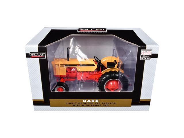 Case 470 Wide Front Tractor Yellow and Orange 'Classic Series' 1/16 Diecast Model by SpecCast