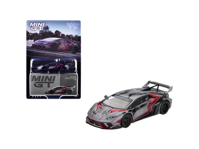 Lamborghini Huracan GT LB-WORKS 'RONIN' Gray Metallic with Black and Red Graphics 1/64 Diecast Model Car by Mini GT