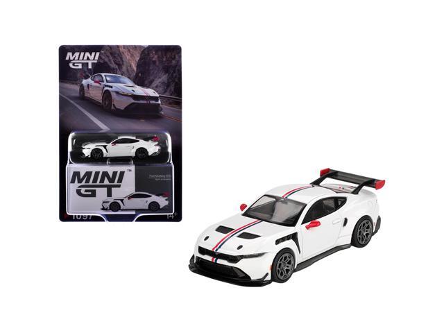 Ford Mustang GTD 'Spirit of America' White with Red and Blue Stripes Limited Edition 1/64 Diecast Model Car by Mini GT
