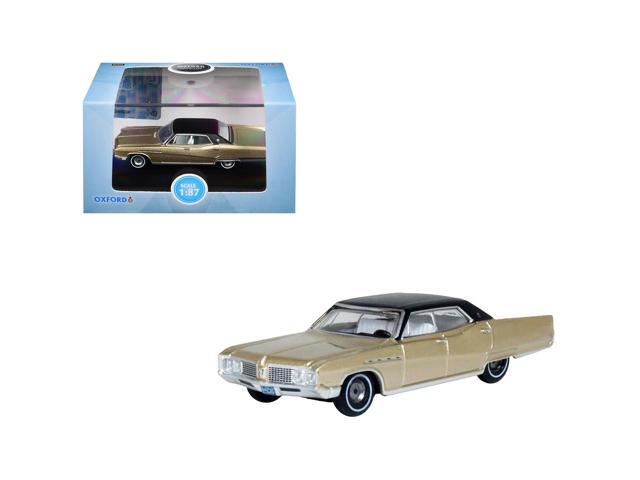 1968 Buick Electra 225 Ivory Gold Metallic with Black Top and White Interior 1/87 (HO) Scale Diecast Model Car by Oxford Diecast
