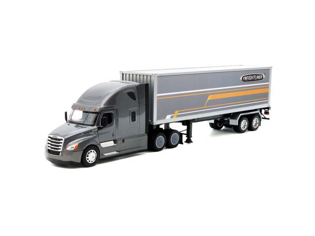 Freightliner Cascadia Truck Gray Metallic with Gray Container with Graphics 'Transporter' Series 1/32 Diecast Model by Welly