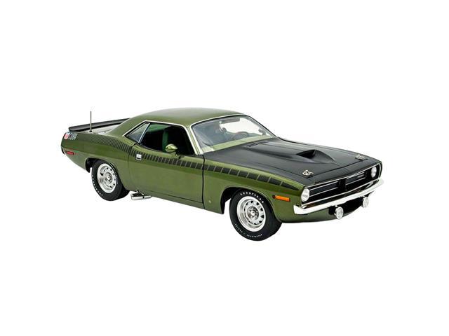 1970 Plymouth AAR Cuda Ivy Green Metallic with Black Stripes and Green Interior Limited Ed 1/18 Diecast Model Car by ACME