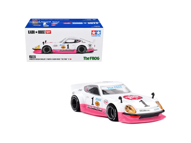 Nissan Fairlady Z RHD #1 'Tamiya Racing - Frog Racing Team' White & Pink 'Kaido House' Special 1/64 Diecast Model Car by Mini GT