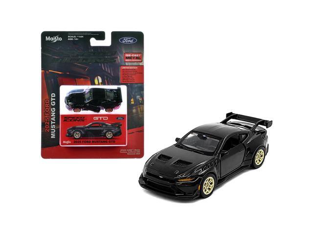 2025 Ford Mustang GTD Black Metallic 'Speed Icons' Series 1/64 Diecast Model Car by Maisto