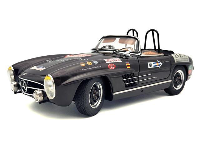 Mercedes-Benz 300 SL (W198 II) Roadster 'Racing Version' Brown with Graphics Limited Ed 1/18 Diecast Model Car by CMC