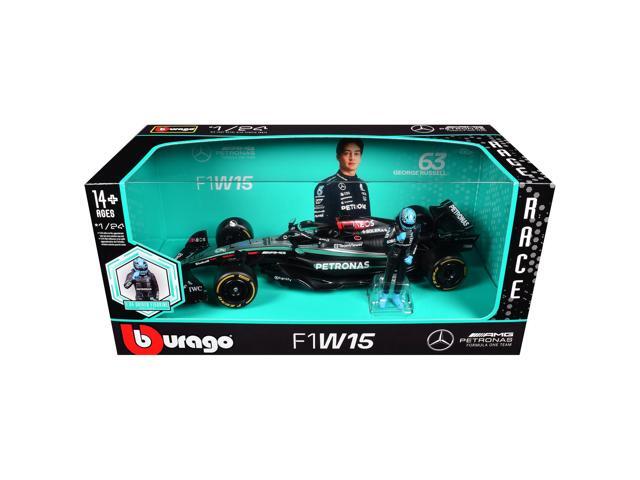 Mercedes-AMG F1 W15 E Performance #63 F1 Championship World Championship (2024) w/Figure 1/24 Diecast Model Car by Bburago