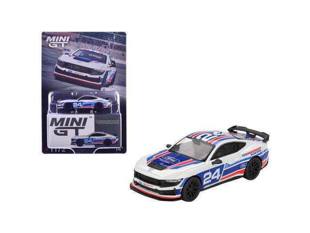 Ford Mustang Dark Horse #24 'Ford Performance Racing School' White with Red and Blue Graphics 1/64 Diecast Model Car by Mini GT