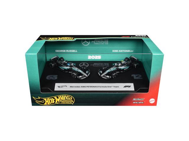 'Mercedes-AMG Petronas Formula One Team' Formula One F1 World Championship (2025) 2 Piece Set Diecast Model Cars by Hot Wheels