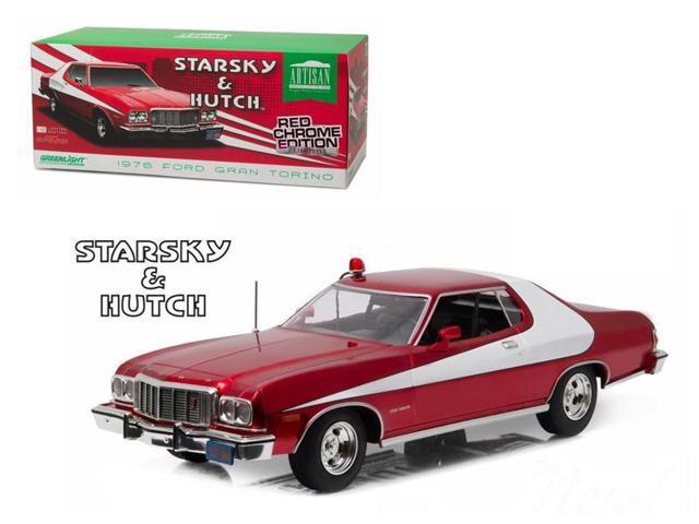 1976 Ford Gran Torino 'Starsky and Hutch' Red Chrome Edition (TV Series 1975-79) 1/18 Diecast Model Car by Greenlight