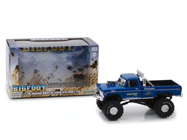 1974 Ford F-250 Ranger XLT Monster Truck Bigfoot #1 'The Original Monster Truck' Blue 1/43 Diecast Model Car by Greenlight