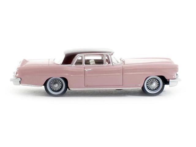 1956 Lincoln Continental Mark II Pink with Dubonnet Red Top 1/87 (HO) Scale Diecast Model Car by Oxford Diecast