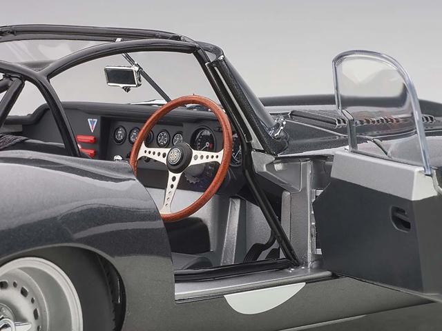 Jaguar Lightweight E Type Roadster RHD (Right Hand Drive) Dark Gray 1/18 Model Car by Autoart