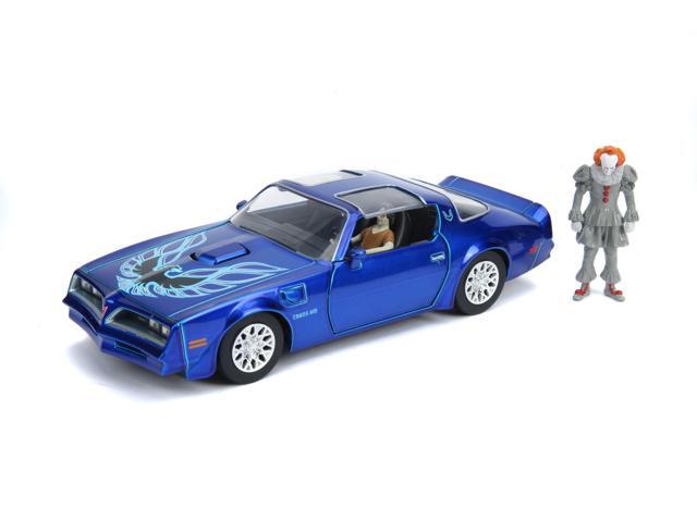 Henry Bower/'s Pontiac Firebird Trans Am Candy Blue with Pennywise Diecast Figurine /It Chapter Two/ (2019) Movie 1/24 Diecast Model Car by Jada'''