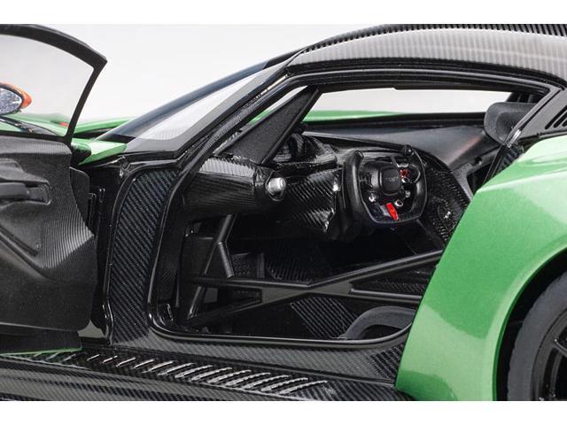 Aston Martin Vulcan Apple Tree Green Metallic with Orange Accents and Carbon Top 1/18 Model Car by Autoart