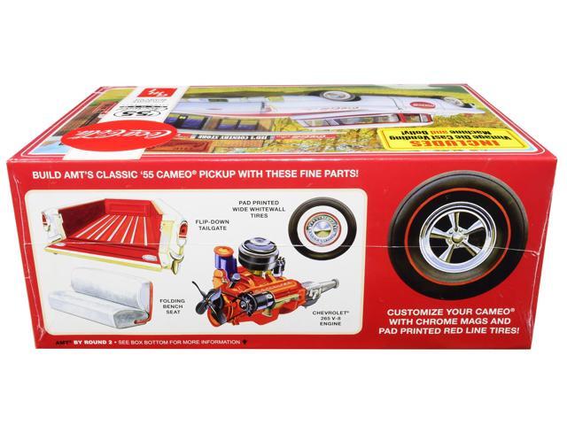 Skill 3 Model Kit 1955 Chevrolet Cameo Pickup Truck 'Coca-Cola' w/Vintage Vending Machine & Dolly 1/25 Scale Model AMT