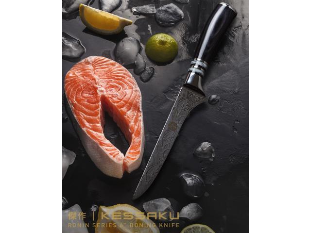 Kessaku 6-Inch Boning Knife - Ronin Series - Forged High Carbon 7Cr17MoV Stainless Steel - Pakkawood Handle with Blade Guard