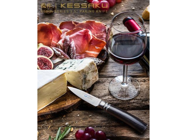Kessaku 3.5-Inch Paring Knife - Ronin Series - Forged High Carbon 7Cr17MoV Stainless Steel - Pakkawood Handle with Blade Guard