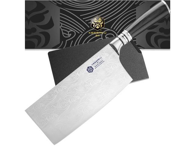 Kessaku Meat Cleaver Butcher Knife - 7 inch - Ronin Series - Heavy Duty - Razor Sharp - Forged 7Cr17MoV High Carbon Stainless Steel - Wood Handle...