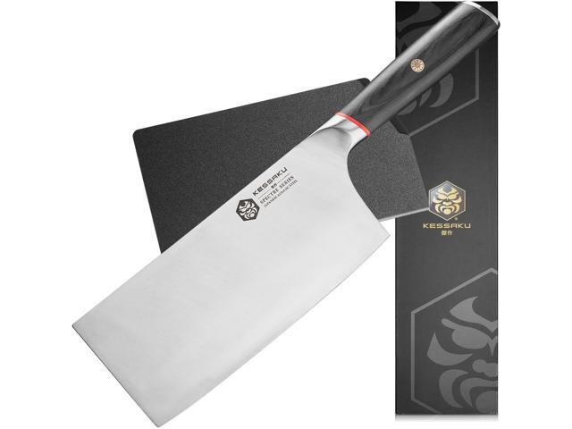 Kessaku Meat Cleaver Butcher Knife - 7 inch - Spectre Series - Heavy Duty - Razor Sharp - Forged Japanese AUS-8 High Carbon Stainless Steel -...