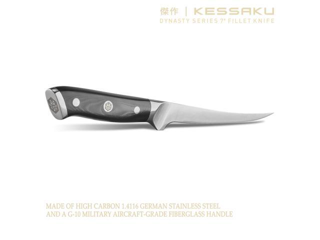 Kessaku Fillet Knife - 7 inch - Dynasty Series - Flexible - Razor Sharp - Forged ThyssenKrupp German High Carbon Stainless Steel - Boning,...