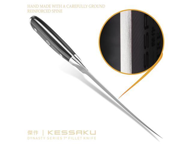 Kessaku Fillet Knife - 7 inch - Dynasty Series - Flexible - Razor Sharp - Forged ThyssenKrupp German High Carbon Stainless Steel - Boning,...