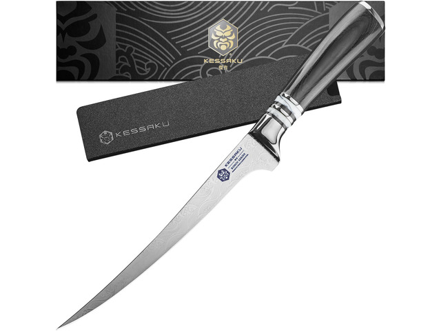 Kessaku Flexible Fillet Knife - 7 inch - Ronin Series - Razor Sharp - Forged 7Cr17MoV High Carbon Stainless Steel - Boning, Trimming, Skinning -...
