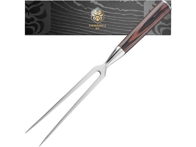 Kessaku Meat Fork - 6 inch - Samurai Series - Dual-Prong Carving & BBQ Fork - Forged High Carbon Stainless Steel - Wood Handle