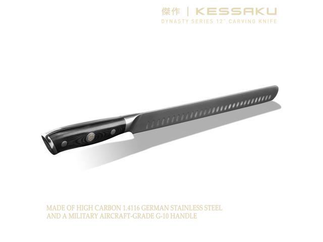 Kessaku Carving Knife - 12 inch - Dynasty Series - Razor Sharp - Granton Edge - Forged ThyssenKrupp German High Carbon Stainless Steel - G10...