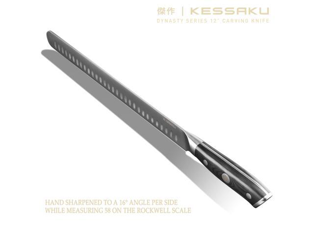 Kessaku Carving Knife - 12 inch - Dynasty Series - Razor Sharp - Granton Edge - Forged ThyssenKrupp German High Carbon Stainless Steel - G10...