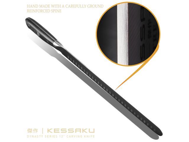 Kessaku Carving Knife - 12 inch - Dynasty Series - Razor Sharp - Granton Edge - Forged ThyssenKrupp German High Carbon Stainless Steel - G10...
