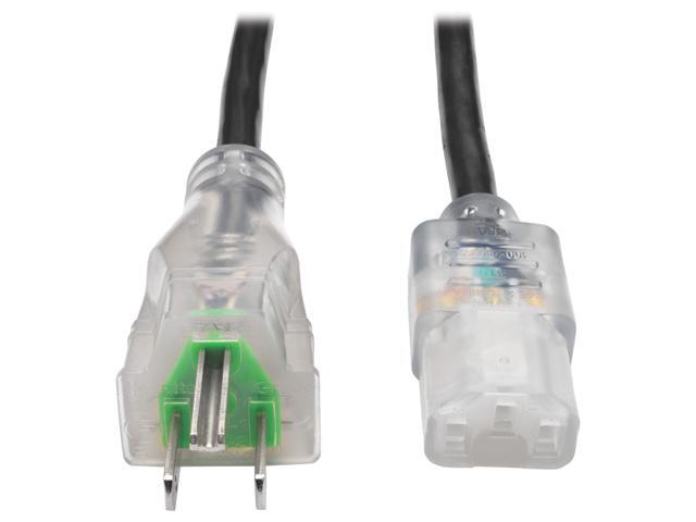 Tripp Lite Model P006-003-HG13CL 3 ft. Hospital-Grade Computer Power Cord with Clear Plugs, 13A, 16 AWG (NEMA 5-15P to IEC-320-C13)