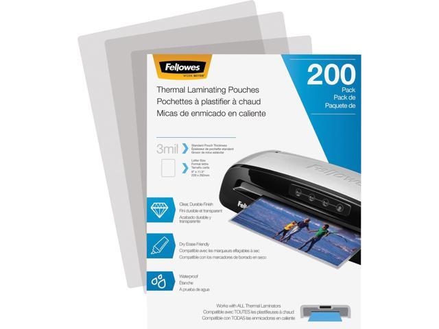Fellowes Laminating Pouches Letter Size Hot Pouch 9 x 11.5 3 mil 200 pack 5743401
