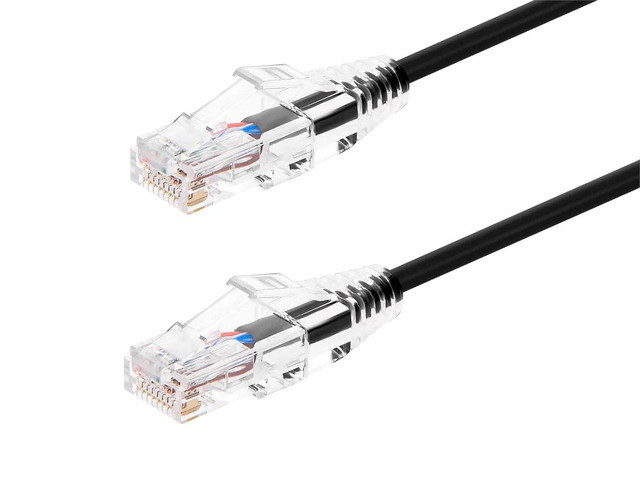 Monoprice Cat6 Ethernet Patch Cable - 14 Feet - Black Network Internet Cord - Snagless RJ45 Stranded 550MHz UTP CMR Riser Rated Pure Bare Copper...