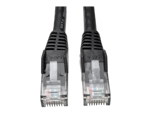 Tripp Lite Premium Cat6 Gigabit Snagless Molded UTP Patch Cable, 24 AWG, 550 MHz/1 Gbps (RJ45 M/M), Black, 35 ft. (N201-035-BK)