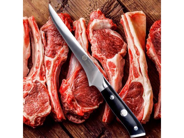 Kessaku 6-Inch Boning Knife & 10-Inch Sharpening Honing Rod Set - Dynasty Series - German HC Steel - G10 Full Tang Handle