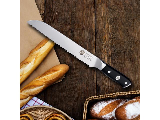 Kessaku 8-Inch Bread Knife - Dynasty Series - Forged ThyssenKrupp German HC Steel - G10 Handle with Blade Guard