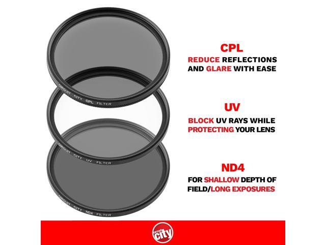 Circuit City Professional Digital Photography Filter Kit (UV, CPL, ND4) for Camera Lens with 77MM Filter Thread & Filter Pouch Bundle with Circuit...