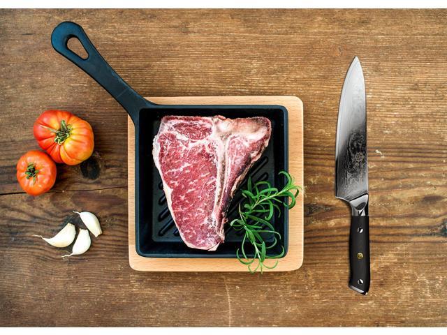 Kessaku 8-Inch Chef Knife - Damascus Dynasty Series - Forged 67-Layer AUS-10V Japanese Steel - G10 Full Tang Handle with Blade Guard