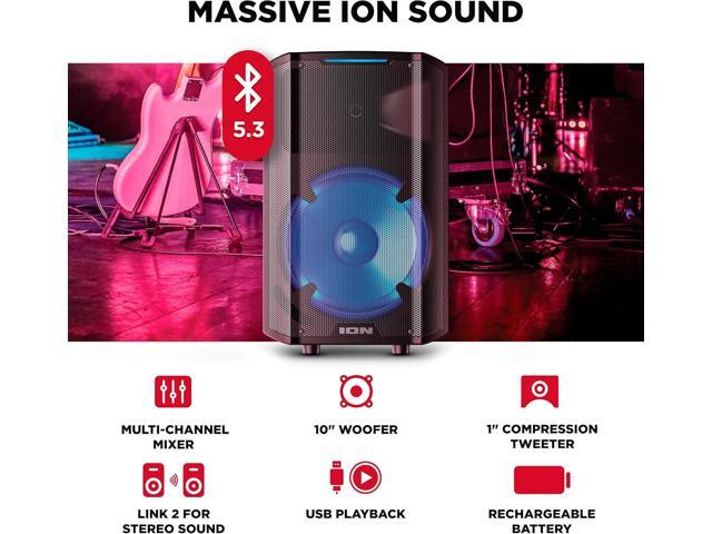 ION Audio - Trouper 300 - Battery-Powered Portable Speaker System with Multi-Channel Mixer and Lights - Black - image 3
