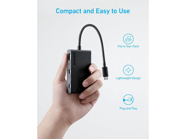 Anker USB C Hub, 332 USB-C Hub (5-in-1, 4K HDMI) with 100W Power Delivery, 4K@30Hz HDMI Display, 5Gbps USB-C and USB-A Data Ports for MacBook,...