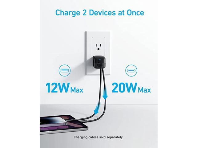 USB C Charger 33W, Anker 323 Charger, 2 Port Compact Charger with Foldable Plug for iPhone 14/14 Plus/14 Pro/14 Pro Max/13/12, Pixel, Galaxy,...