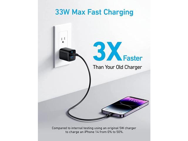 USB C Charger 33W, Anker 323 Charger, 2 Port Compact Charger with Foldable Plug for iPhone 14/14 Plus/14 Pro/14 Pro Max/13/12, Pixel, Galaxy,...