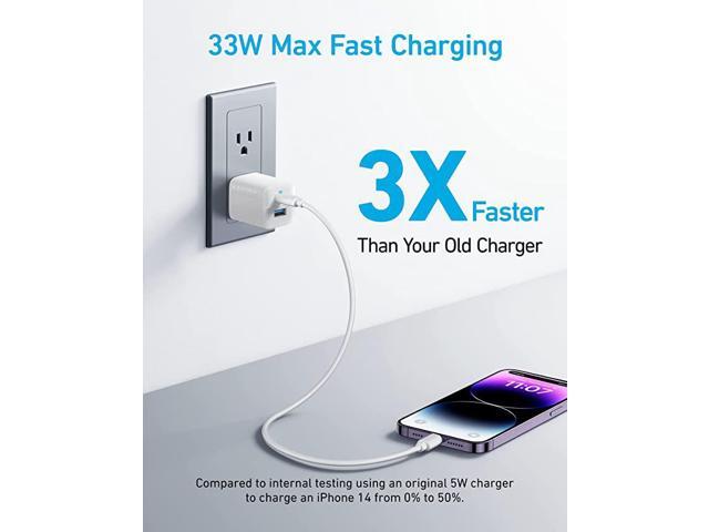USB C Charger 33W, Anker 323 Charger, 2 Port Compact Charger with Foldable Plug for iPhone 14/14 Plus/14 Pro/14 Pro Max/13/12, Pixel, Galaxy,...