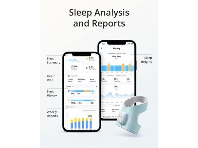 eufy - S340 Smart Sock WiFi Baby Monitor with Receiver, Pan & Tilt 2K Camera, and Customizable Wellness Tracker - Blue - image 3