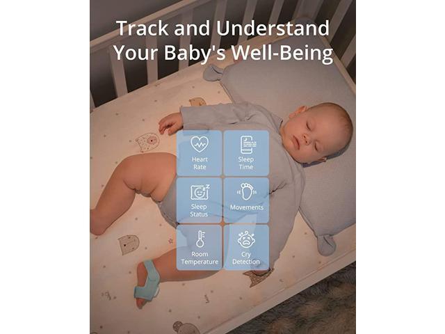 eufy - S340 Smart Sock WiFi Baby Monitor with Receiver, Pan & Tilt 2K Camera, and Customizable Wellness Tracker - Blue - image 2