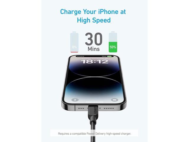 Anker USB C to Lightning Cable, 310 USB-C to Lightning Braided Cable(3ft, Black), MFi Certified, Fast Charging Cable for iPhone 14 Plus 14 14 Pro...