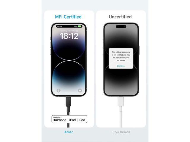 Anker USB C to Lightning Cable, 310 USB-C to Lightning Braided Cable(3ft, Black), MFi Certified, Fast Charging Cable for iPhone 14 Plus 14 14 Pro...